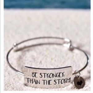 Be Stronger than the Storm silver bracelet NEW